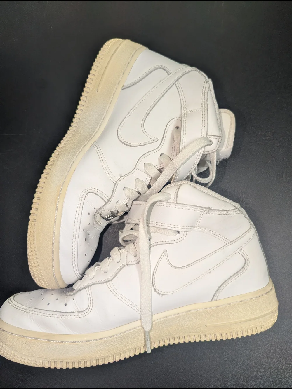 Nike White High-Top Sneakers with Cream Outsole - Picture 10 of 10